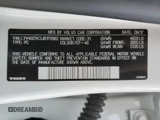 2018 Volvo S60 Inscription with VIN LYV402TK3JB170982, listed as a Copart auction lot 85951924 with 32,164 mi miles and Non repairable. Bid and sale history available at DreamBid. Image 13.