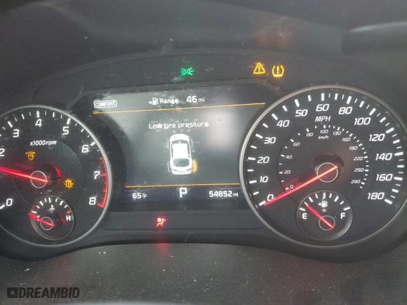 2020 Kia Stinger GT2 with VIN KNAE55LCXL6074244, listed as a Copart auction lot 75511384 with 54,852 mi miles and Salvage Title. Bid and sale history available at carsss.com. Image 9.