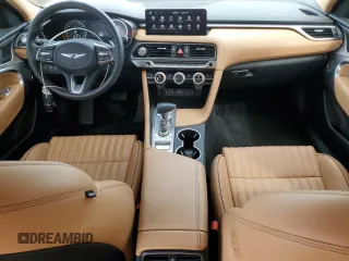 2022 Genesis G70 2.0T with VIN KMTG34TAXNU092852, listed as a Copart auction lot 49337835 with 37,413 mi miles and Salvage title. Bid and sale history available at DreamBid. Image 8.