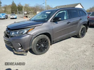 2019 Toyota Highlander SE with VIN 5TDJZRFH3KS964295, listed as a Copart auction lot 51989065 with 97,222 mi miles and Salvage Title. Bid and sale history available at carsss.com. Image 1.