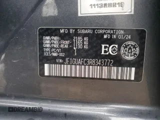 2024 Subaru Impreza Sport with VIN JF1GUAFC3R8343772, listed as a Copart auction lot 47458935 with 20,616 mi miles and Clean Title. Bid and sale history available at carsss.com. Image 12.