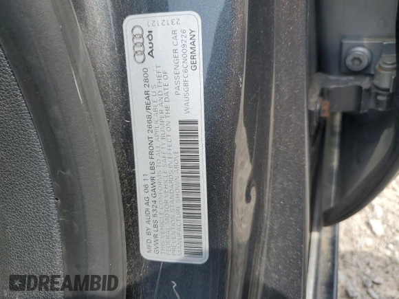 2012 Audi A7 Prestige z VIN WAUSGBFC6CN009226, wystawiony jako Copart lot #58966725 z przebiegiem 85 794 mil mil oraz Szkoda całkowita • Salvage title. Historia ofert i sprzedaży dostępna na DreamBid. Obrazek 13.