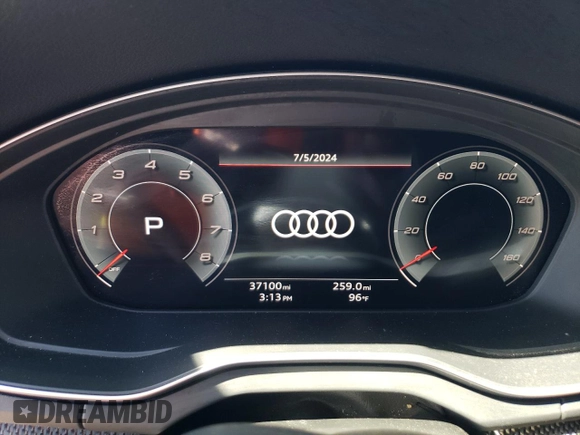 2023 Audi SQ5 Premium Plus with VIN WA1B4AFY9P2079953, listed as a Copart auction lot 61446414 with 37,100 mi miles and Salvage Title. Bid and sale history available at carsss.com. Image 9.