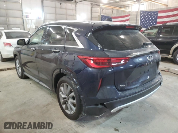 2021 Infiniti QX50 LUXE with VIN 3PCAJ5BB2MF115848, listed as a Copart auction lot 66614262 with 23,066 mi miles. Bid and sale history available at carsss.com. Image 3.
