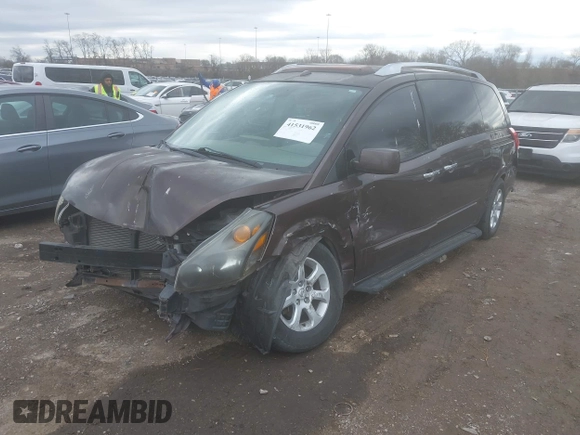 2007 Nissan Quest S with VIN 5N1BV28U77N107942, listed as a IAAI auction lot 41531962 with 179,808 mi miles. Bid and sale history available at carsss.com. Image 2.