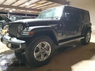 2022 Jeep Wrangler Unlimited Sahara with VIN 1C4HJXEG1NW109232, listed as a Copart auction lot 47986955 with 38,248 mi miles and Salvage Title. Bid and sale history available at DreamBid. Image 1.