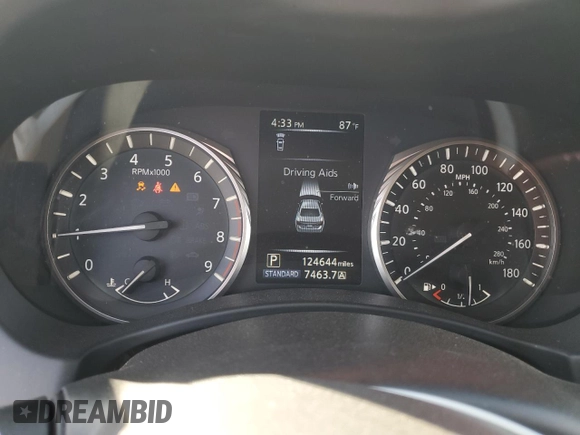 2019 Infiniti Q50 Luxe with VIN JN1EV7AP2KM515513, listed as a Copart auction lot 59893895 with 124,644 mi miles and Salvage title. Bid and sale history available at DreamBid. Image 9.