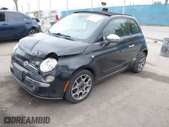 2012 FIAT 500 Lounge with VIN 3C3CFFER4CT187857, listed as a IAAI auction lot 42193503 with 130,077 mi miles and . Bid and sale history available at DreamBid. Image 2.