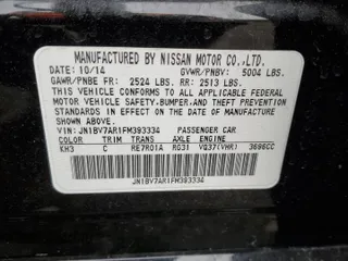 2015 Infiniti Q50 Premium with VIN JN1BV7AR1FM393334, listed as a Copart auction lot 53774125 with Not provided miles and Salvage title. Bid and sale history available at DreamBid. Image 12.