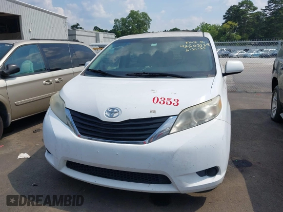 2012 Toyota Sienna LE AAS with VIN 5TDKK3DC5CS270609, listed as a IAAI auction lot 42602189 with 412,612 mi miles and . Bid and sale history available at DreamBid. Image 12.