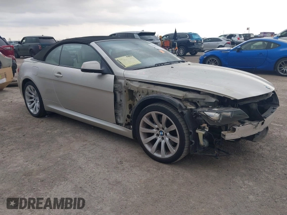 2010 BMW 6 Series 650i with VIN WBAEB5C58AC225588, listed as a IAAI auction lot 41186110 with 83,032 mi miles and . Bid and sale history available at DreamBid. Image 1.