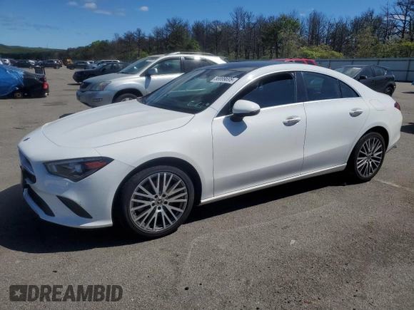 2020 Mercedes-Benz CLA 250 with VIN WDD5J4HB4LN077693, listed as a Copart auction lot 56899695 with 26,656 mi miles and Salvage title. Bid and sale history available at DreamBid. Image 1.