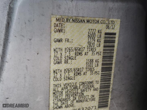 2012 Nissan Pathfinder Silver Edition with VIN 5N1AR1NNXCC632071, listed as a Copart auction lot 44129255 with 199,318 mi miles and Clean Title. Bid and sale history available at carsss.com. Image 16.