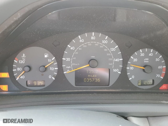 2003 Mercedes-Benz CLK-Class 4.3L with VIN WDBLK70G53T141578, listed as a Copart auction lot 74977354 with 35,736 mi miles and Salvage Title. Bid and sale history available at carsss.com. Image 9.