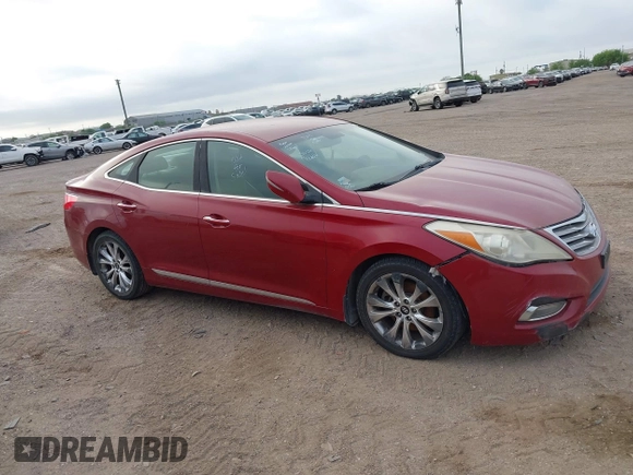 2013 Hyundai Azera with VIN KMHFG4JG0DA222882, listed as a IAAI auction lot 41869825 with 170,566 mi miles and . Bid and sale history available at DreamBid. Image 1.