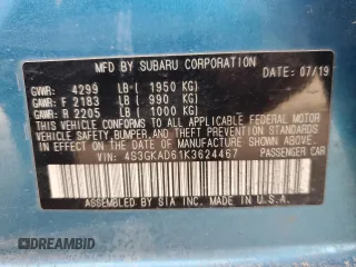 2019 Subaru Impreza Premium with VIN 4S3GKAD61K3624467, listed as a Copart auction lot 48051825 with 115,435 mi miles and Non repairable. Bid and sale history available at DreamBid. Image 15.