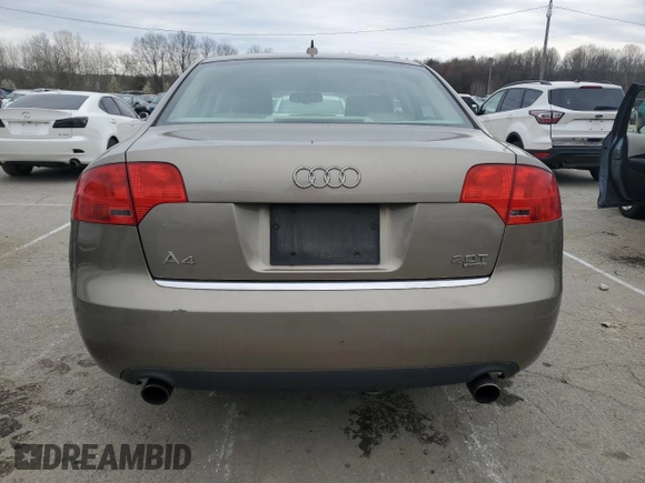 2007 Audi A4 2.0T with VIN WAUDF78E87A118419, listed as a Copart auction lot 50788785 with 171,703 mi miles and Salvage Title. Bid and sale history available at carsss.com. Image 6.
