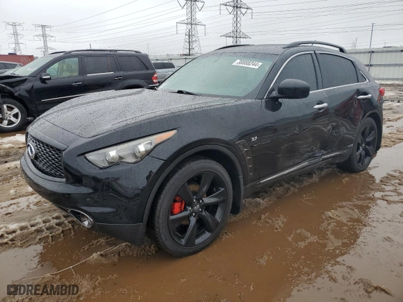2017 Infiniti QX70 with VIN JN8CS1MU5HM140872, listed as a Copart auction lot 38888244 with 77,421 mi miles. Bid and sale history available at carsss.com. Image 1.