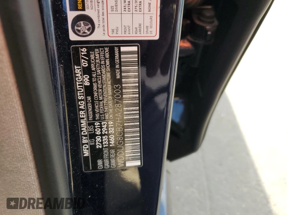 2017 Mercedes-Benz S 550 with VIN WDDUG8CB7HA287003, listed as a Copart auction lot 50341935 with 103,231 mi miles and Salvage Title. Bid and sale history available at carsss.com. Image 12.