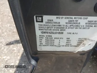 2002 Chevrolet Suburban LT z VIN 1GNFK16Z52J310536, wystawiony jako IAAI lot #42681583 z przebiegiem 197 076 mil mil oraz . Historia ofert i sprzedaży dostępna na DreamBid. Obrazek 9.