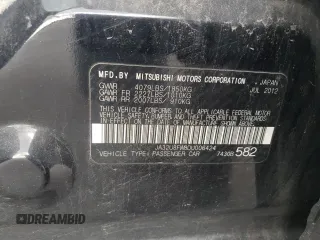 2013 Mitsubishi Lancer GT with VIN JA32U8FW8DU006424, listed as a Copart auction lot 44709515 with 127,900 mi miles and Salvage Title. Bid and sale history available at carsss.com. Image 12.