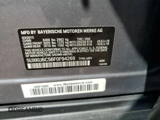 2015 BMW X6 xDrive50i with VIN 5UXKU6C56F0F94269, listed as a Copart auction lot 67249363 with 140,030 mi miles. Bid and sale history available at carsss.com. Image 15.