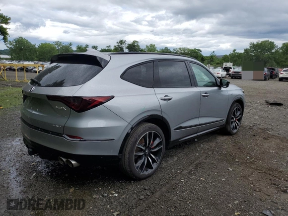 2023 Acura MDX Type S w/Advance Package with VIN 5J8YD8H84PL003381, listed as a Copart auction lot 58864114 with 27,124 mi miles and Salvage Title. Bid and sale history available at carsss.com. Image 3.