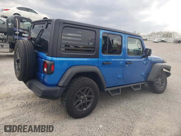 2024 Jeep Wrangler Sport S z VIN 1C4PJXDN9RW124207, wystawiony jako Copart lot #52869285 z przebiegiem 13 613 mil mil oraz Szkoda całkowita • Salvage title. Historia ofert i sprzedaży dostępna na DreamBid. Obrazek 3.