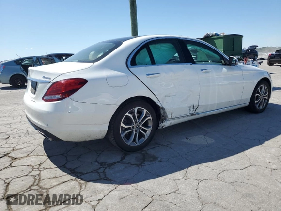 2017 Mercedes-Benz C 300 with VIN 55SWF4KB4HU213916, listed as a Copart auction lot 57999985 with 66,353 mi miles and Salvage title. Bid and sale history available at DreamBid. Image 3.