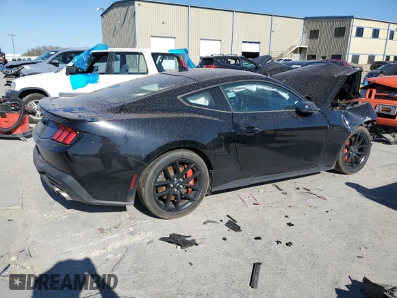 2024 Ford Mustang GT with VIN 1FA6P8CF0R5401042, listed as a Copart auction lot 49553495 with 0 mi miles and Salvage Title. Bid and sale history available at carsss.com. Image 3.