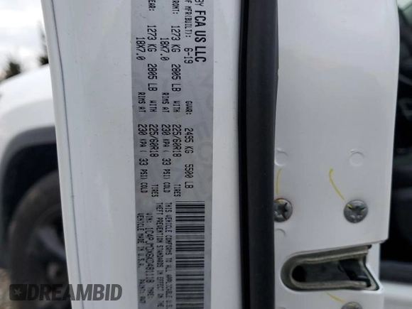 2019 Jeep Cherokee Limited with VIN 1C4PJMDX6KD481118, listed as a Copart auction lot 87417844 with 56,867 mi miles and Salvage Title. Bid and sale history available at DreamBid. Image 14.