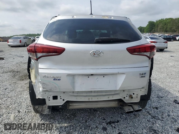 2016 Hyundai Tucson Eco with VIN KM8J3CA28GU022405, listed as a Copart auction lot 54480725 with 150,242 mi miles and Salvage Title. Bid and sale history available at carsss.com. Image 6.