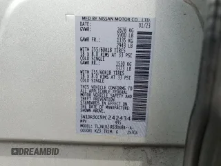 2023 Nissan Pathfinder SL with VIN 5N1DR3CC9PC242434, listed as a Copart auction lot 63191855 with 31,893 mi miles and Salvage title. Bid and sale history available at DreamBid. Image 13.
