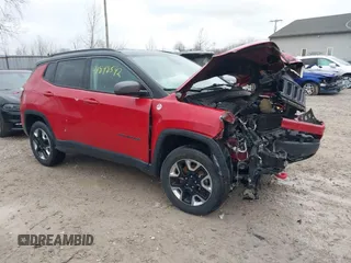 2018 Jeep Compass Trailhawk with VIN 3C4NJDDB2JT441865, listed as a IAAI auction lot 41848542 with 109,696 mi miles and . Bid and sale history available at carsss.com. Image 1.