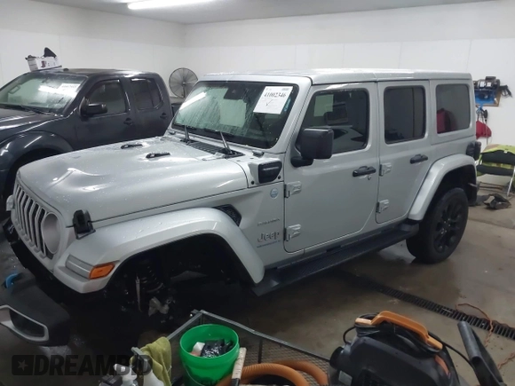 2024 Jeep Wrangler Sahara with VIN 1C4RJXP63RW202929, listed as a IAAI auction lot 41002346 with 12,332 mi miles and . Bid and sale history available at DreamBid. Image 2.