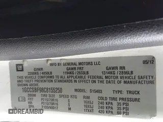2012 Chevrolet Colorado Work Truck with VIN 1GCCSBF98C8155250, listed as a IAAI auction lot 41546531 with 120,758 mi miles. Bid and sale history available at carsss.com. Image 9.