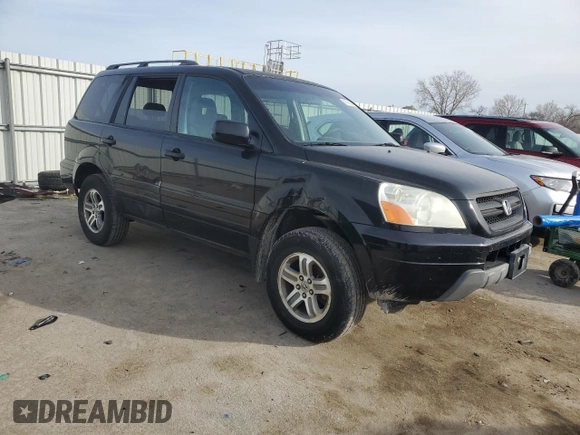 2005 Honda Pilot EX with VIN 5FNYF18425B056027, listed as a Copart auction lot 48066965 with 132,421 mi miles and Salvage Title. Bid and sale history available at carsss.com. Image 4.