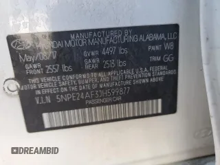 2018 Hyundai Sonata SE z VIN 5NPE24AF3JH599877, wystawiony jako Copart lot #82849334 z przebiegiem Nie podano mil oraz Szkoda całkowita • Salvage title. Historia ofert i sprzedaży dostępna na DreamBid. Obrazek 15.
