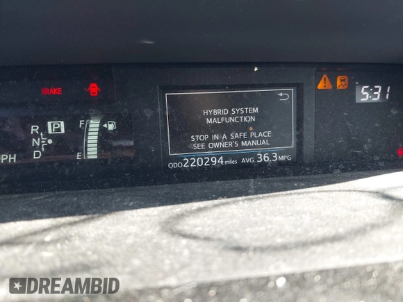 2017 Toyota Prius Two z VIN JTDZN3EU2HJ065380, wystawiony jako IAAI lot #42307177 z przebiegiem 220 294 mil mil oraz . Historia ofert i sprzedaży dostępna na DreamBid. Obrazek 15.