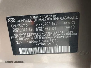 2013 Hyundai Elantra GLS with VIN 5NPDH4AE9DH441145, listed as a IAAI auction lot 42348156 with 111,049 mi miles and . Bid and sale history available at DreamBid. Image 9.