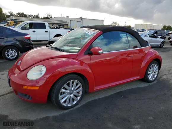 2008 Volkswagen New Beetle Convertible SE with VIN 3VWRG31Y18M400549, listed as a Copart auction lot 80953294 with 110,096 mi miles and Clean Title. Bid and sale history available at carsss.com. Image 1.