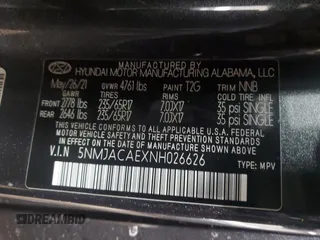 2022 Hyundai Tucson SE with VIN 5NMJACAEXNH026626, listed as a Copart auction lot 48913345 with 26,186 mi miles and Salvage Title. Bid and sale history available at carsss.com. Image 14.