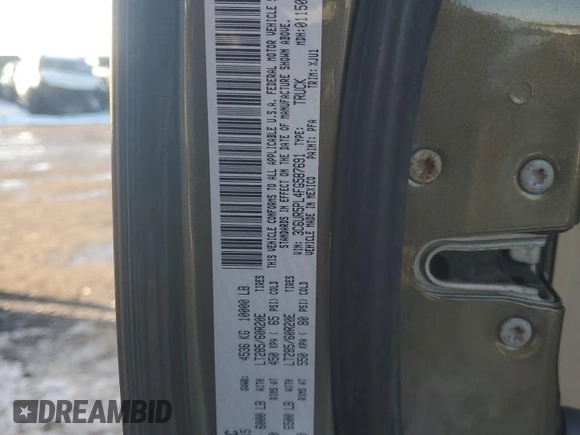 2015 Ram 2500 Longhorn with VIN 3C6UR5PL4FG587691, listed as a Copart auction lot 42305805 with 105,653 mi miles and Salvage title. Bid and sale history available at DreamBid. Image 12.