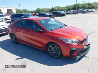 2021 Kia Forte GT-Line with VIN 3KPF34ADXME409193, listed as a IAAI auction lot 41846359 with 52,321 mi miles. Bid and sale history available at carsss.com. Image 1.