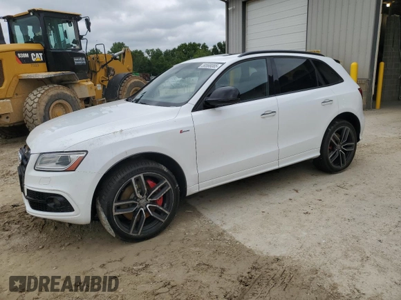 2017 Audi SQ5 Premium Plus with VIN WA1CCAFP0HA090670, listed as a Copart auction lot 59568085 with 106,057 mi miles and Salvage title. Bid and sale history available at DreamBid. Image 1.