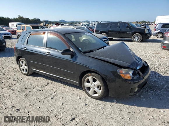 2008 Kia Spectra with VIN KNAFE161685016250, listed as a Copart auction lot 71382894 with 212,659 mi miles and Salvage Title. Bid and sale history available at carsss.com. Image 4.