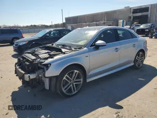 2017 Audi A3 Sedan Premium Plus with VIN WAUJ8GFF7H1049295, listed as a Copart auction lot 50346585 with 49,573 mi miles and Salvage Title. Bid and sale history available at carsss.com. Image 1.