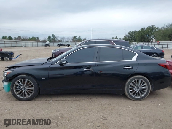 2018 Infiniti Q50 3.0t LUXE with VIN JN1EV7AP1JM351153, listed as a IAAI auction lot 41589119 with 103,915 mi miles. Bid and sale history available at carsss.com. Image 14.