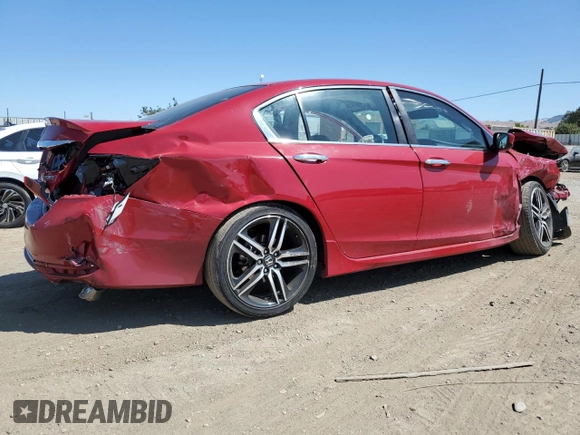 2016 Honda Accord Sport with VIN 1HGCR2F56GA203997, listed as a Copart auction lot 61223795 with 76,042 mi miles and Salvage title. Bid and sale history available at DreamBid. Image 3.