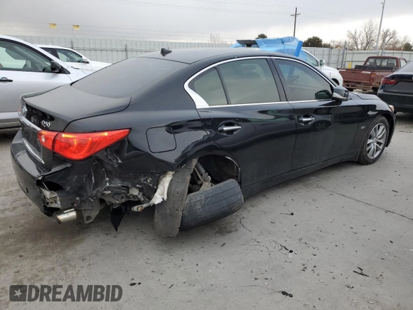 2017 Infiniti Q50 2.0t Premium with VIN JN1CV7AR6HM680479, listed as a Copart auction lot 46862215 with 75,920 mi miles and Salvage Title. Bid and sale history available at carsss.com. Image 3.